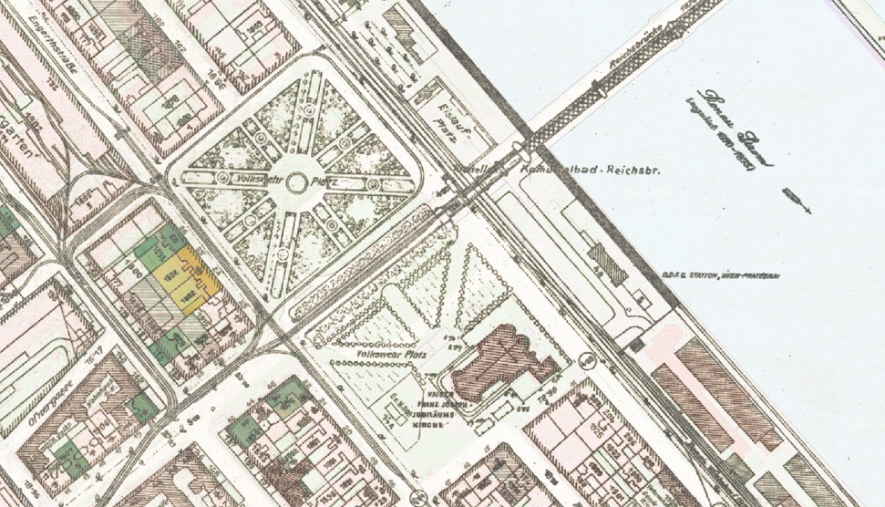  © www.wien.gv.at/kulturportal Der Mexikoplatz (damals Volkswehrplatz) 1946. Karte der Kriegsschäden
